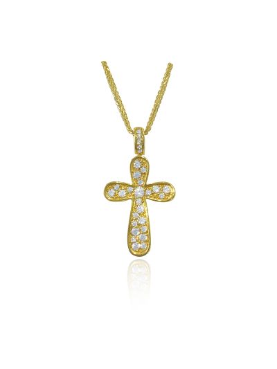 Σταυρός γυναικείος 14Κ αλυσίδα 14Κ 01.01.638