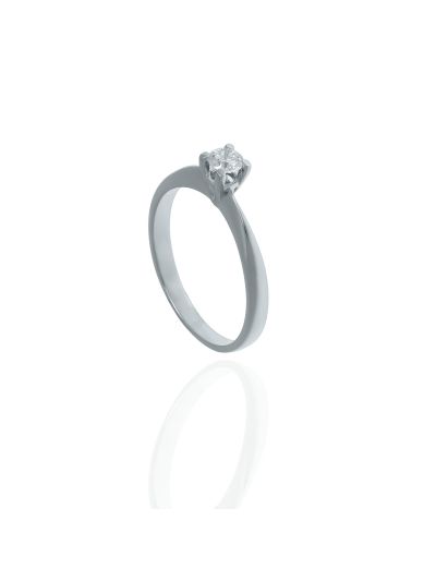 Δαχτυλίδι Μονόπετρο 18Κ Λευκόχρυσο     01.02.444