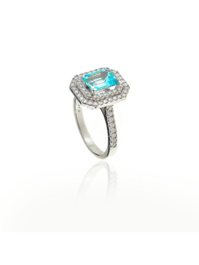 Δαχτυλίδι με Aquamarine 18Κ Λευκόχρυσο  01.02.463