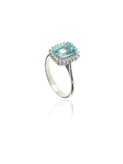 Δαχτυλίδι με Aquamarine 18Κ Λευκόχρυσο 01.02.464