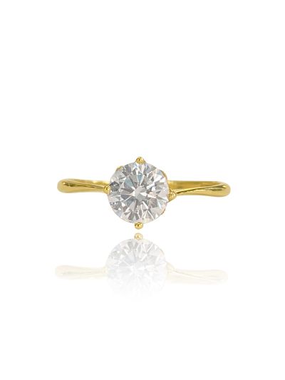 Δαχτυλίδι μονόπετρο 14Κ 01.02.684