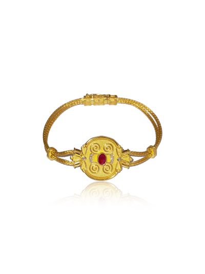 Βυζαντινό Βραχιόλι 18Κ με ρουμπίνι και διαμάντια 01.06.267